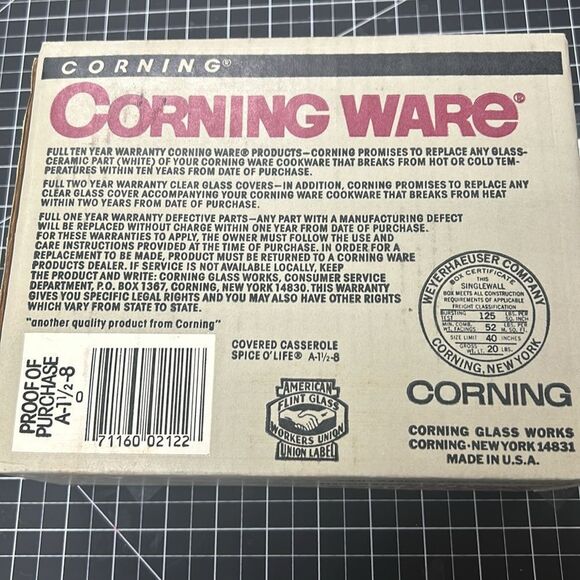 NIB Corning Ware Covered Casserole Spice O’Life A-1 1/2-8 Cottage Core Grandma C - Picture 3 of 6